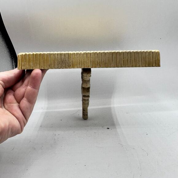 X2 Vintage Homco Syroco Basket Weave Wall Shelf USA 5”x7” 1970s boho - Picture 8 of 12